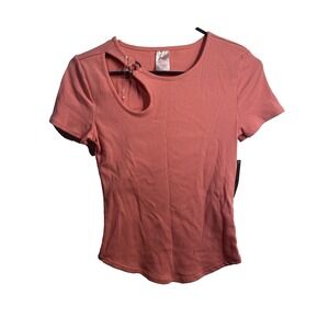 NOBO no boundaries juniors pink short sleeve shirt size XS extra small 1